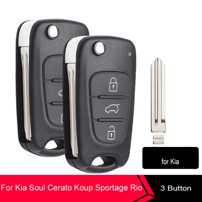 KEYECU 2pcs Replacement for Kia Soul Cerato Koup Sportage Rio Sorento 2010 2011 2012 2013 2014 Remote Key Shell Case Fob HYN10R