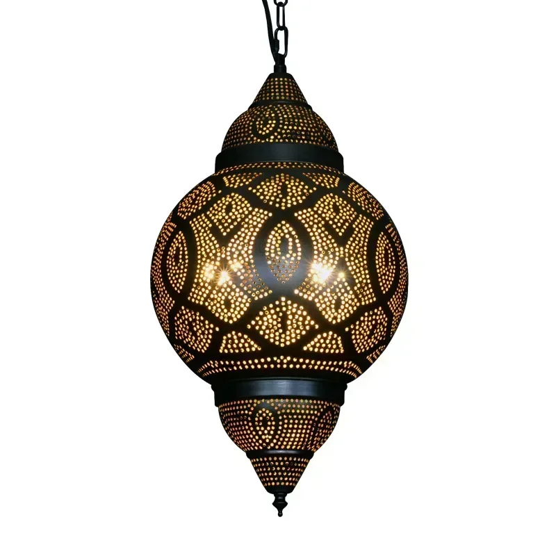Thai Southeast Asian Style Iron Pendant Lamp, Retro Industrial Style Light, Luxury Living Room and Tea Room view 3
