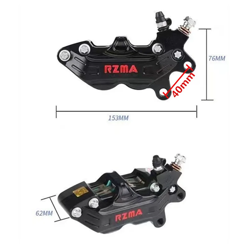 Pinças de freio universais para motocicleta, 40mm, montagem de 4 pistões, para honda, yamaha, kawasaki, suzuki, dirt pit bike, frando hf6, modificar