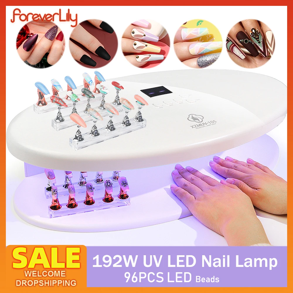 

192W UV LED Nail Dryer Lamp 96PCS LEDs UV Nails Polish Varnish Curing Lamp Machine Press On Nails Gel Fast Drying Manicure Dryer