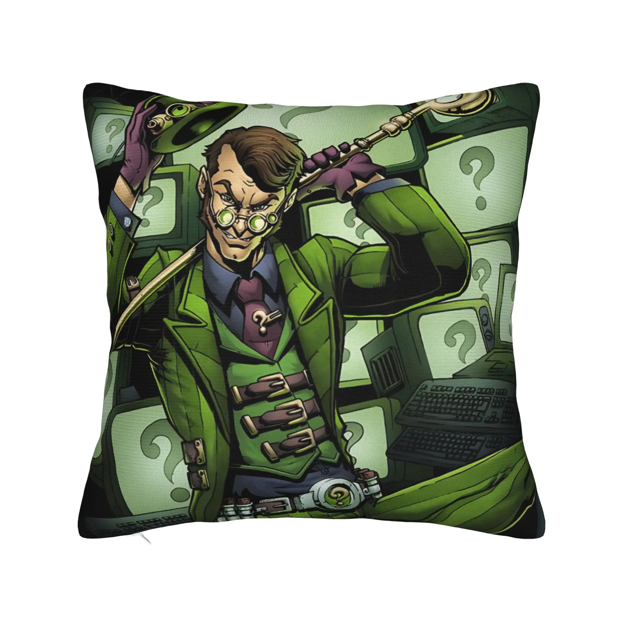 Paul Dano Riddler Pillowcase Polyester Cushion Cover Gift Bat Man Throw Pillow Case Cover Home Zipper 40X40cm
