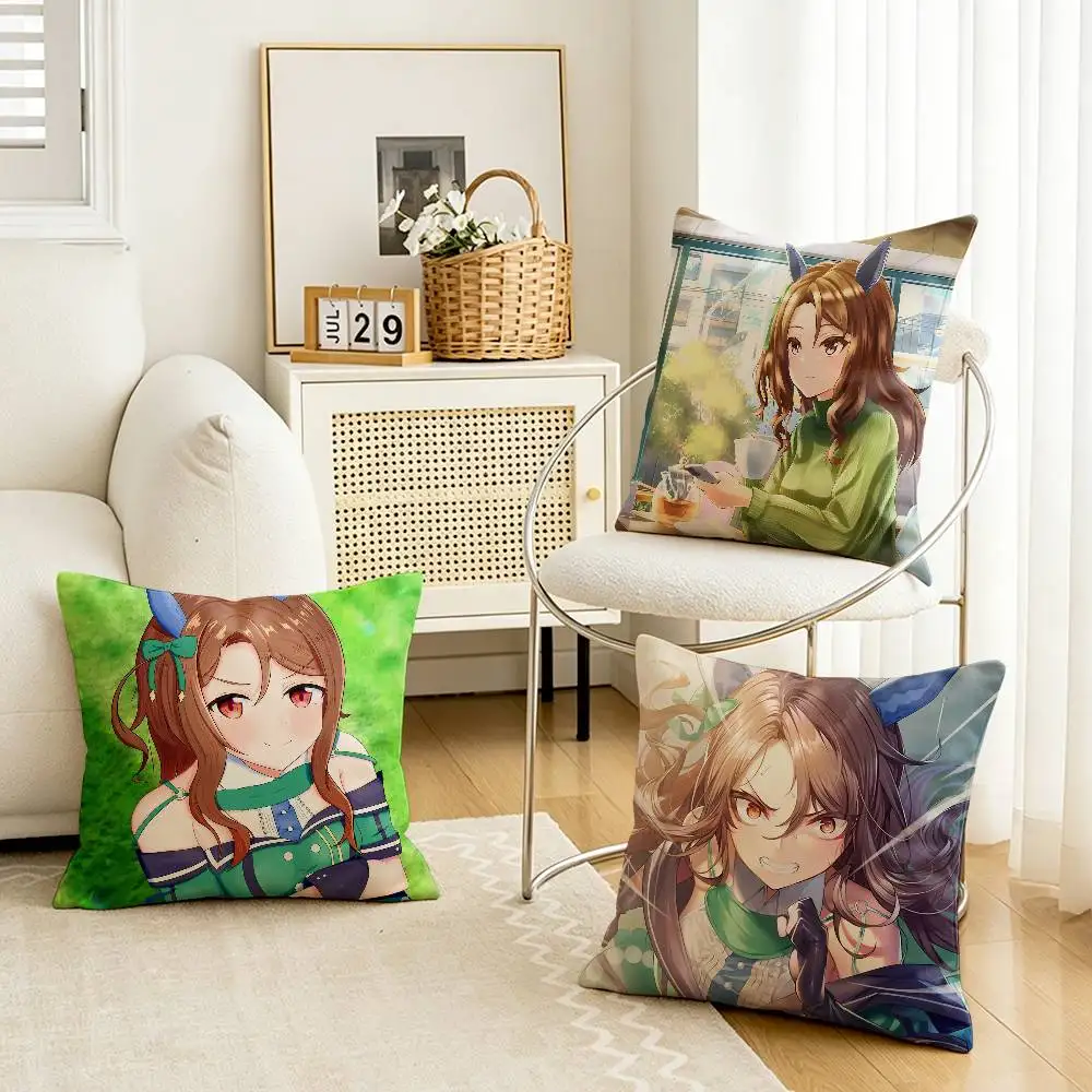 Umamusume-P-D K-King Halo Custom Double Sided Print Square Pillow Cushion Cover