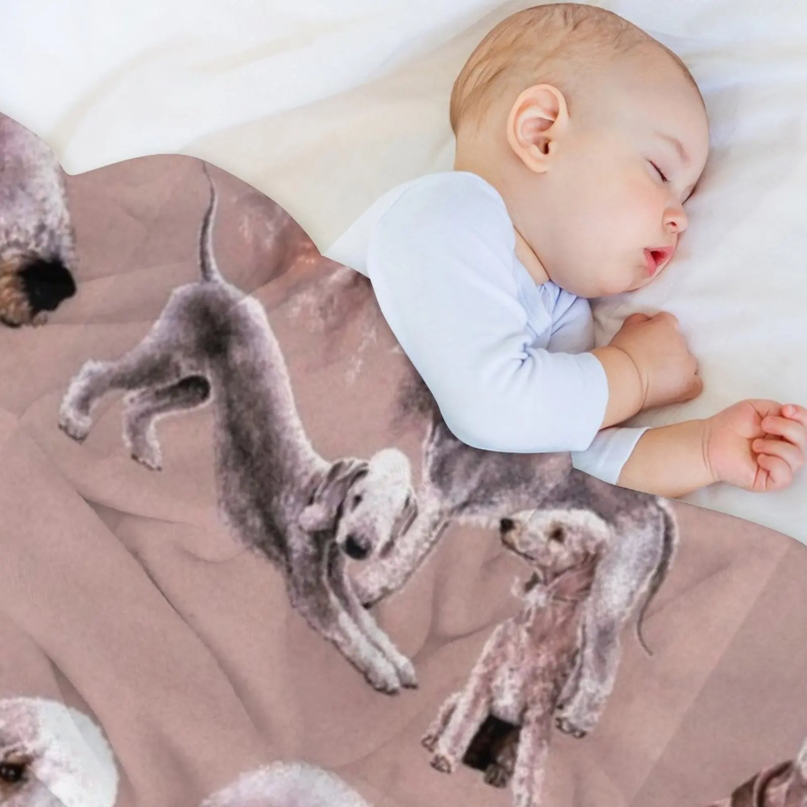 بطانية رمي Bedlington Terrier Gallimaufry للطفل، بطانيات صيفية رقيقة