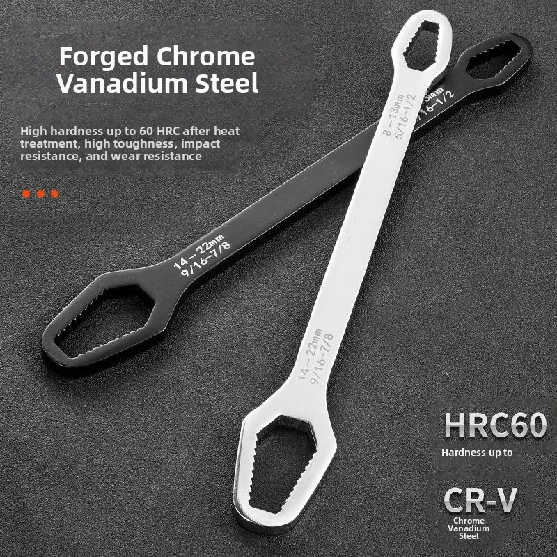 3-17mm Universal Torx Wrench Self-tightening Adjustable Wrench Board Double-head Torx Spanner Hand Tools for Factory