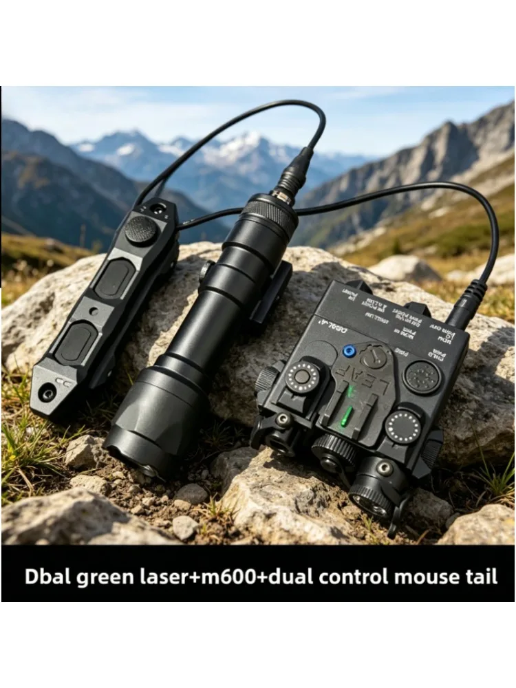 2026 NOWY Zestaw Taktyczny DBAL-A2 PEQ15 Laser IR Czerwony/Zielony Celownik Kolimatorowy Latarka M600 Scout Light Do Montażu na Szynie Picatinny 20MM — 2