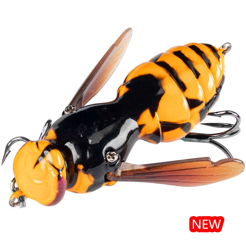 

8271Lure bait floats on the water surface, tied to a wasp, making noise, crashing into the water waves, climbing and striking, i