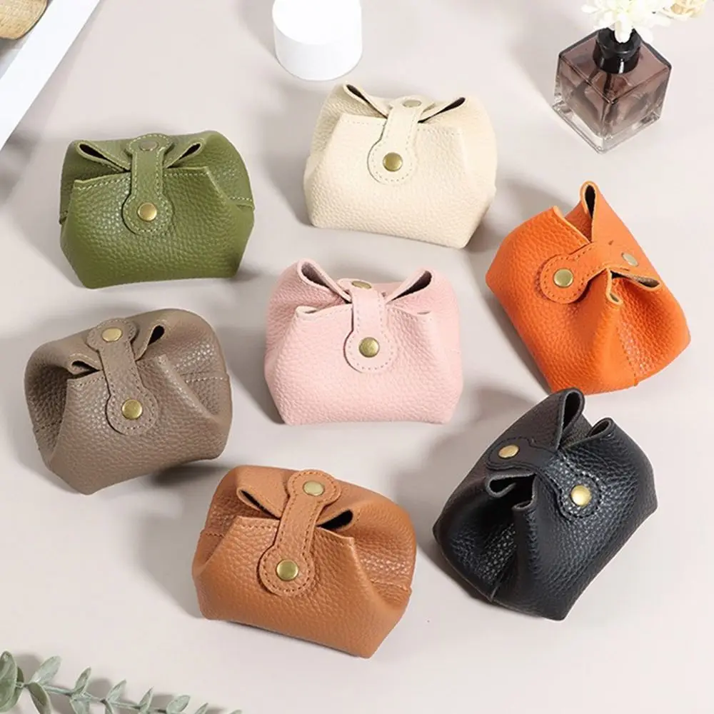 

2PCS Luxury PU Leather Coin Purse Solid Color Car Key Storage Men/Women Coin Purse Multi-function Casual Small Earphone Bag