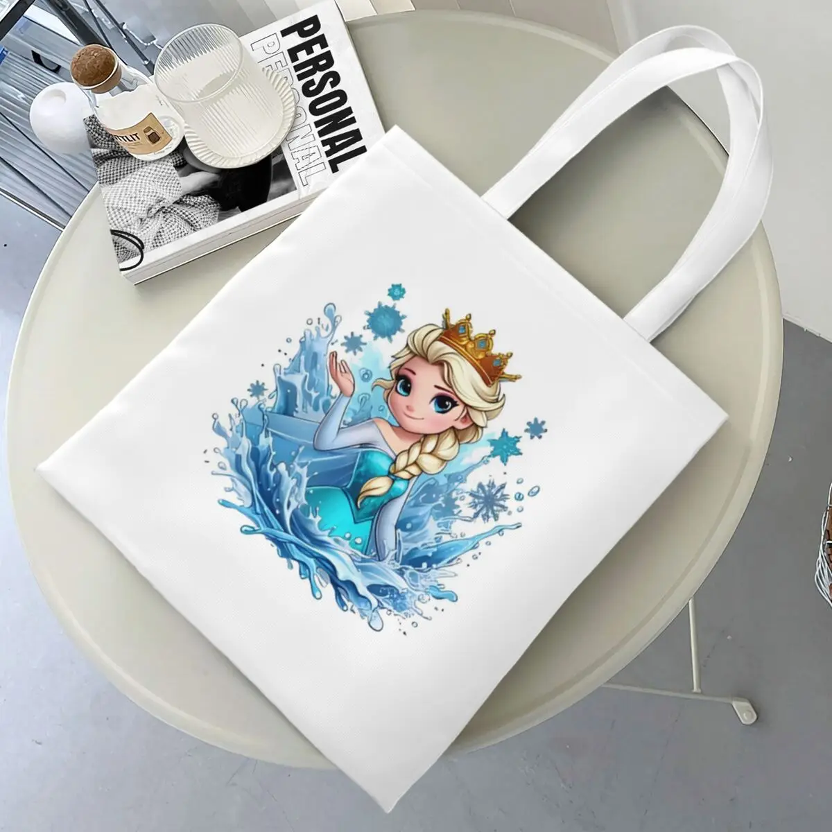 Frozen Cartoon Elsa Christmas Tote Bags Women Handbag Foldable Student Shoulder Bag Reusable Shopping Bag