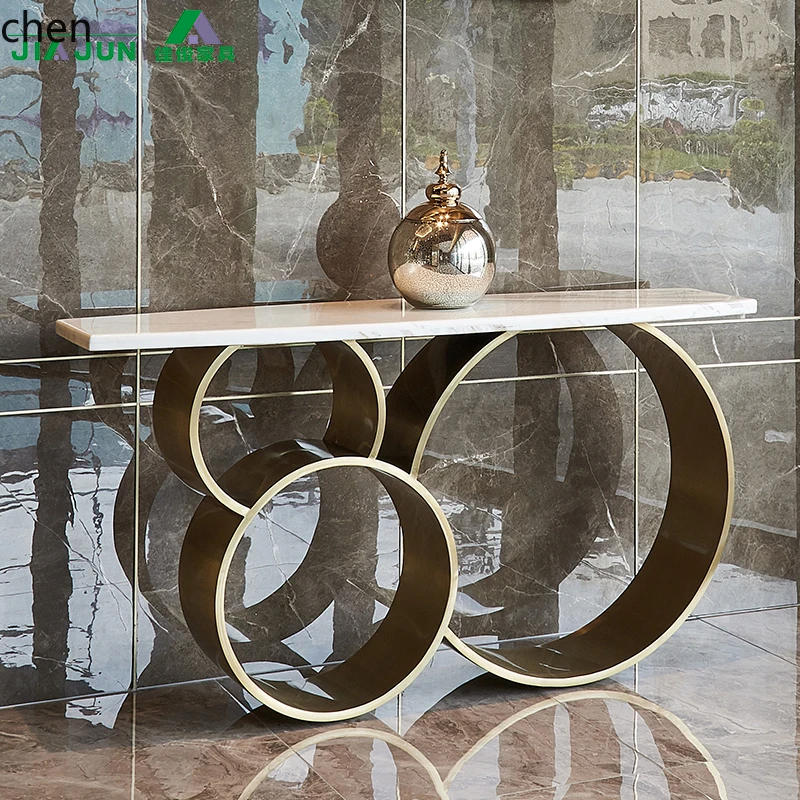HT Light Luxury Entrance Desk Hotel Entrance Desk Marble Entrance Table