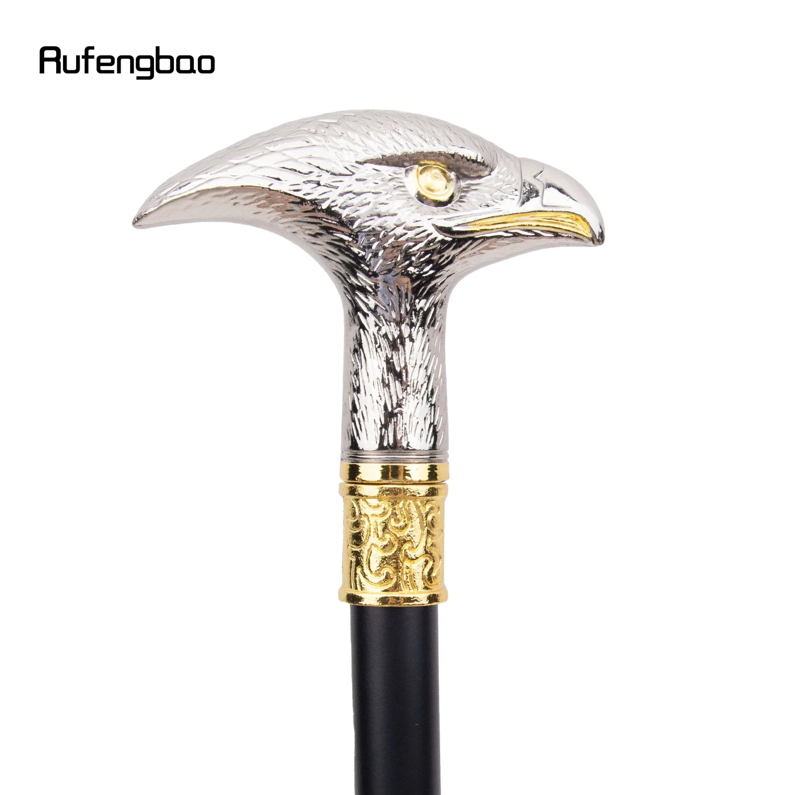 Kij do chodzenia Golden White Eagle Head z ukrytą płytką Samoobrona Fashion Cane Plate Cosplay Crosier Stick 93cm