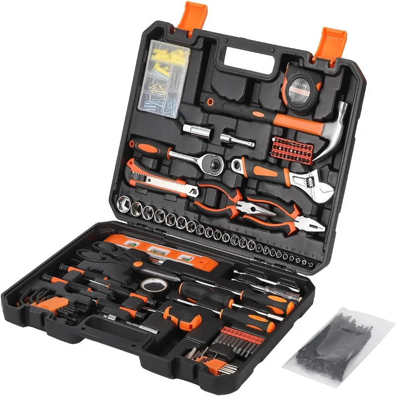 247 Piece Tool Set, Home/Auto Repair Tool Kit, Combination Package Mixed Tool Set Hand Tool Kit with Plastic Toolbox Storage Cas