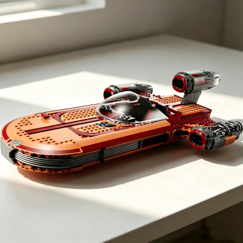 1890PCS Space Battle Classic Movie Desert Cruiser Sci-Fi Landspeeder Assembly Model Desktop Decor Ornament Festival Gifts