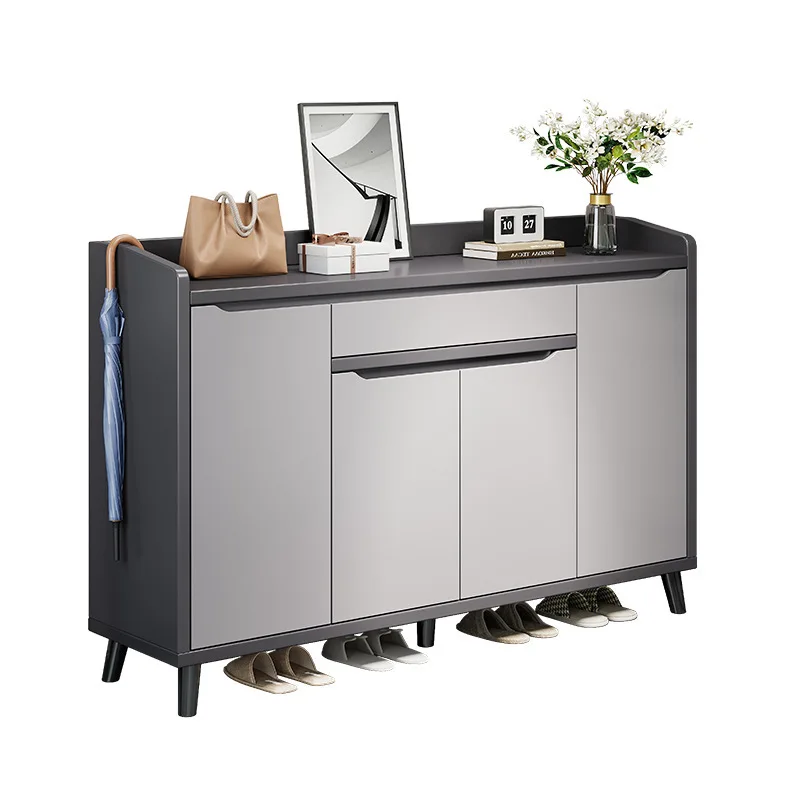 

Corridor shoe cabinet home entrance corridor 2025 new large-capacity entrance storage cabinet solid wood shoe rack