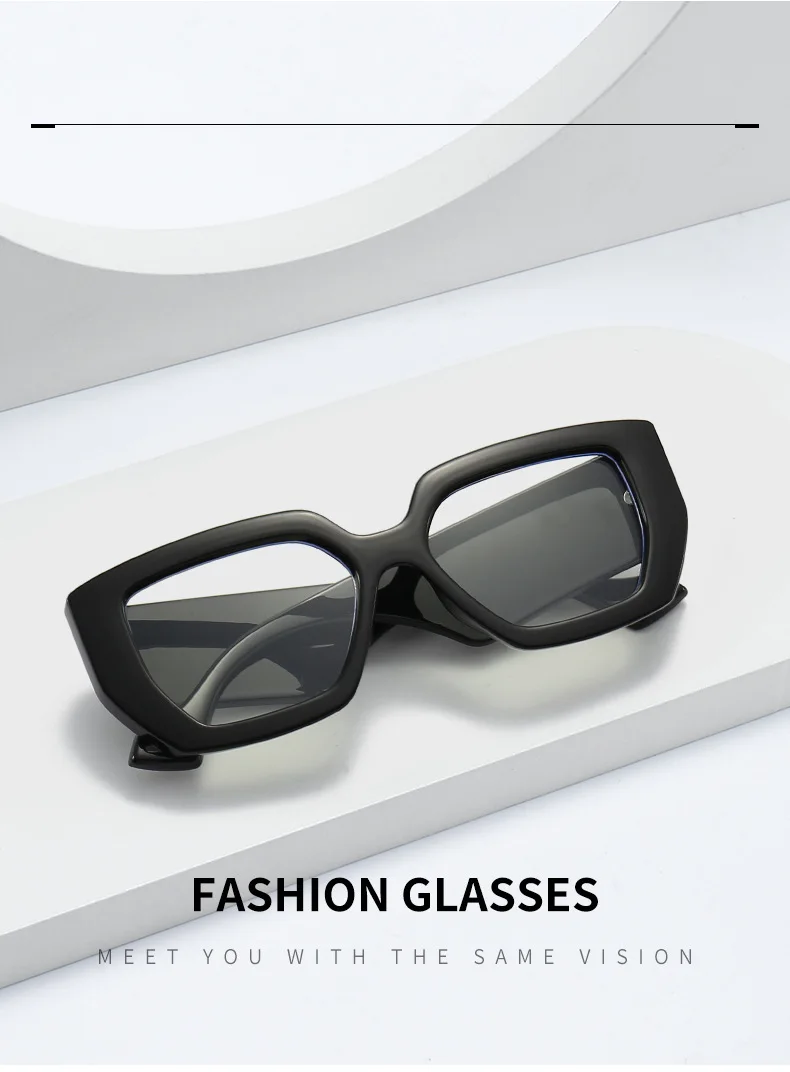 Dicken Rahmen übergroße quadratische Brille für Frauen Mode optische klare transparente Linse Brillen Computer schwarze Brille Retro – Detail 3