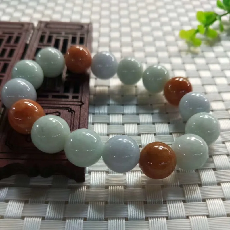 Bransoletka Myanmar a towary okrągłe koraliki Jade 13mm