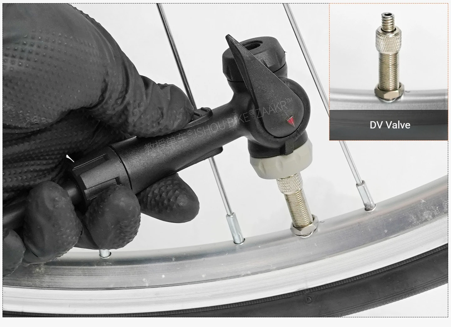 JSHOUBIKE Pumpenadapter, passend für 3 Ventile (Schrader/Presta/Dunlop), kompatibel mit 8/10 mm Schlauch, Ersatz für manuelle und elektrische Pumpen – Detail 10