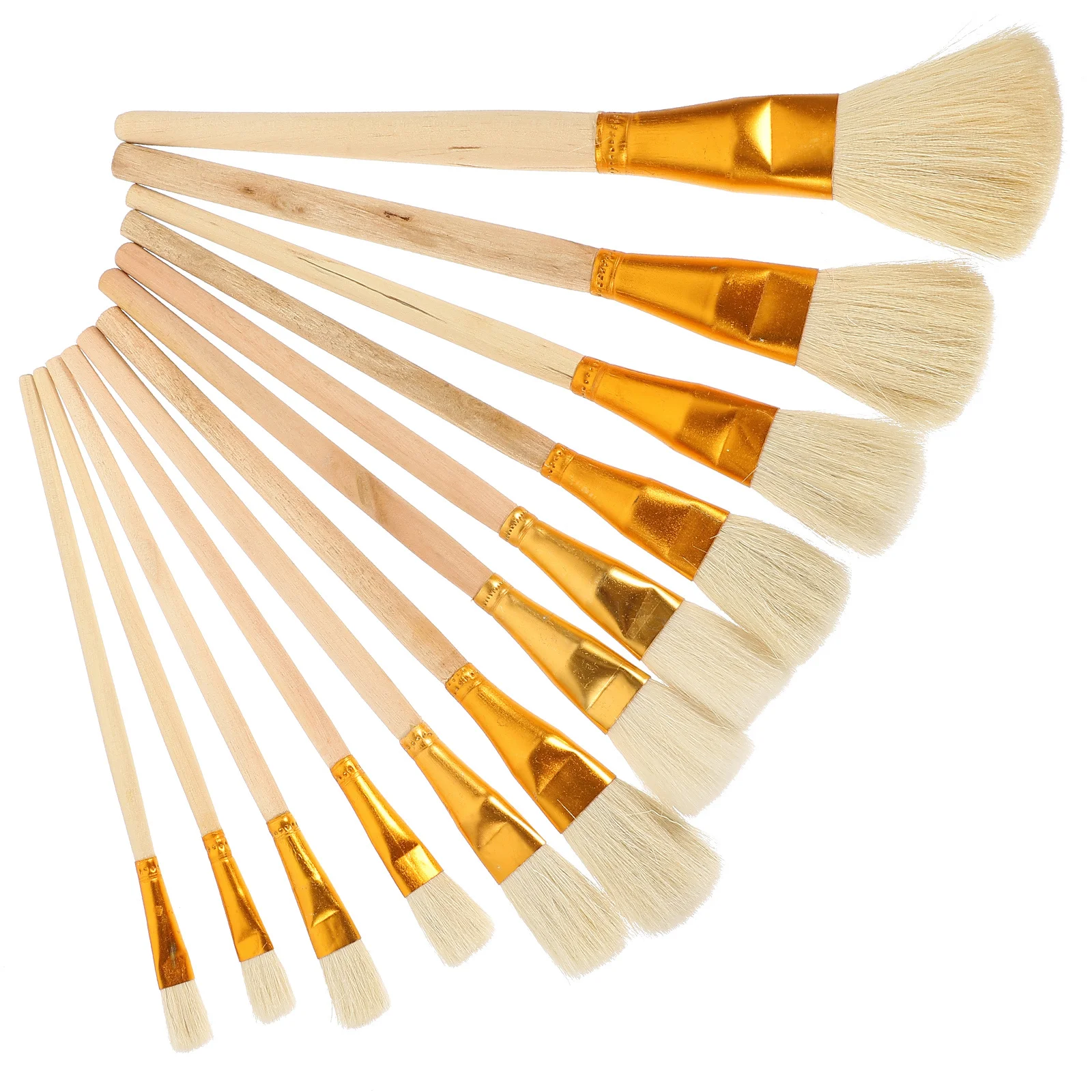 12 قطعة من فرش الطلاء الزيتي بألوان مائية من الأكريليك، مجموعة مقبض خشبي، فرشاة رسم فنية احترافية، فرشاة رسم