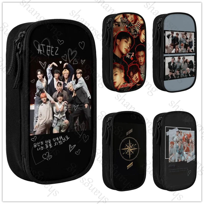 

Pen Bag Large Capacity Pencil Case Multifunctional Stationery Storage Bag Student School Supplies Korean Kpop ATEEZ