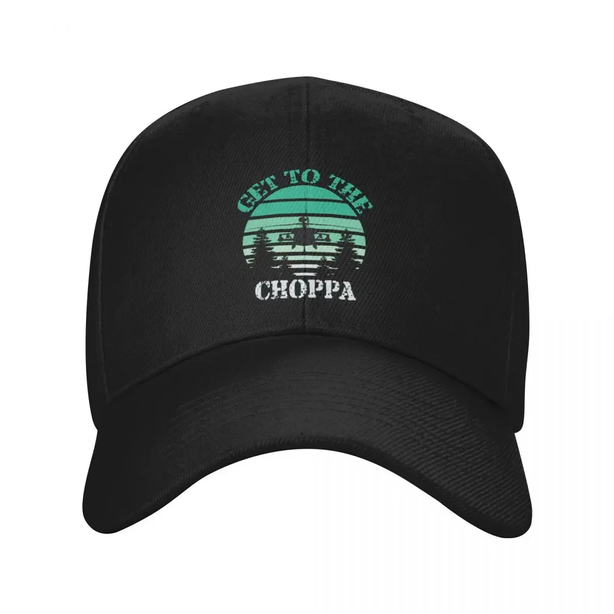 

Vintage Retro Sunset Get to da Choppa Baseball Cap Custom Cap Anime Hat Visor winter hats for men Baseball For Men Women's