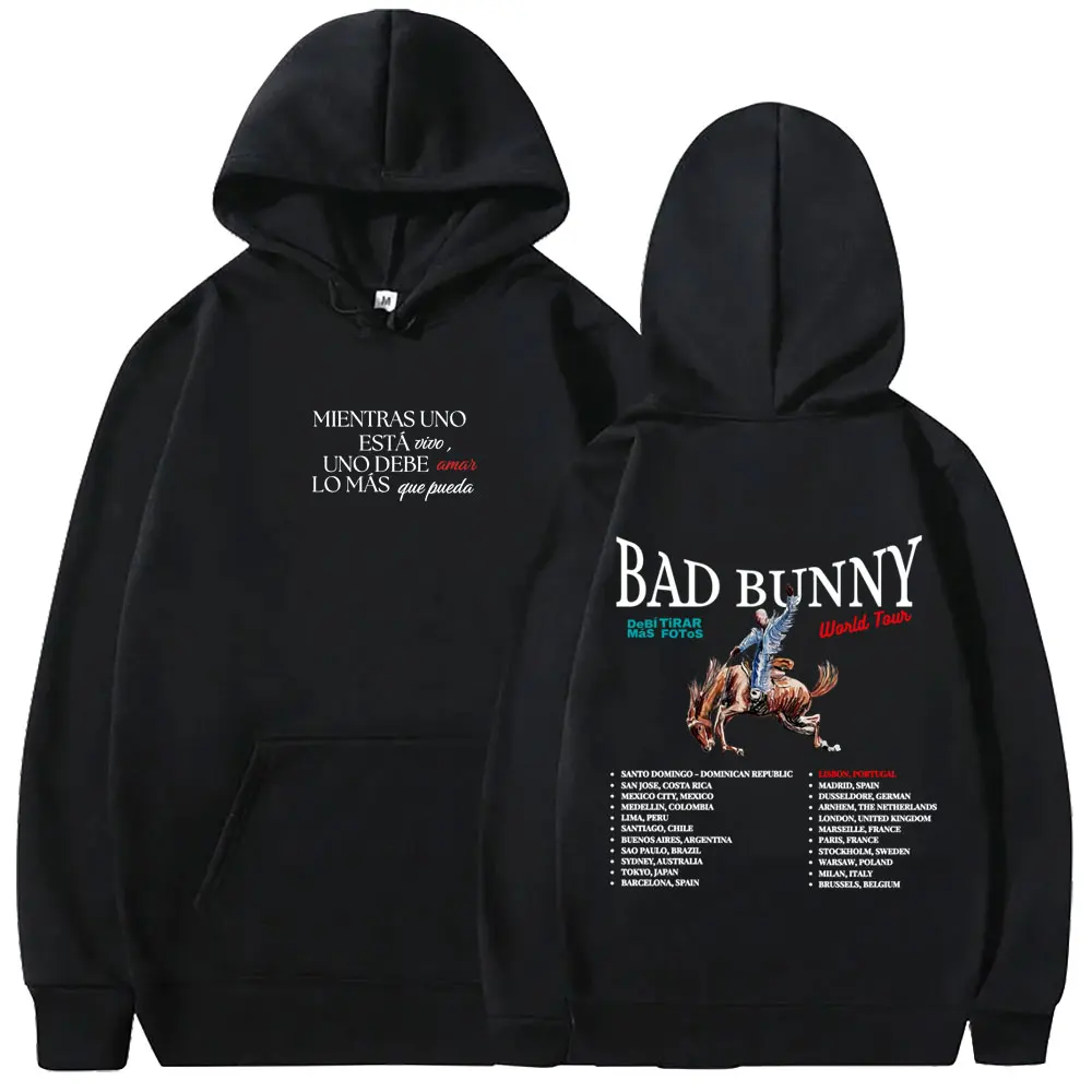 

Rapper Bad Bunny Hoodie DeBi TiRAR MaS FOToS DTMF World Tour Sweatshirt Men Nadie Sabe Lo Que Va A Pasar Manana Pullover Hoodies