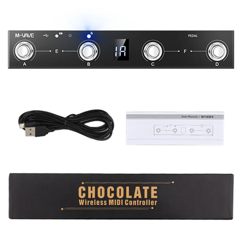 

For MIDI Controller with Portable Design Rechargeable 4 Button Footswitch Ideal for Smart App Integration in Music