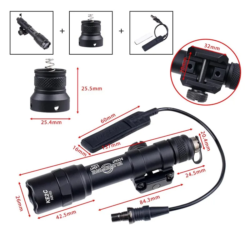Surefire Scout M300B/C M600B/C linterna táctica 20mm Picatinny - imagen 2
