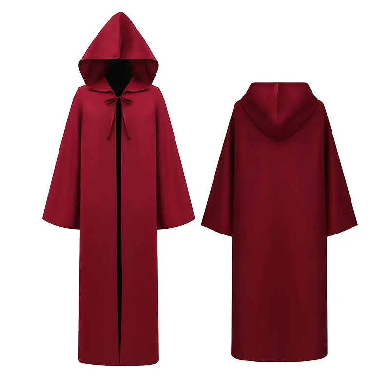 Monge com capuz vestes capa frade medieval renascentista sacerdote adulto cosplay traje halloween feiticeiro manto cosplay traje - Image 6