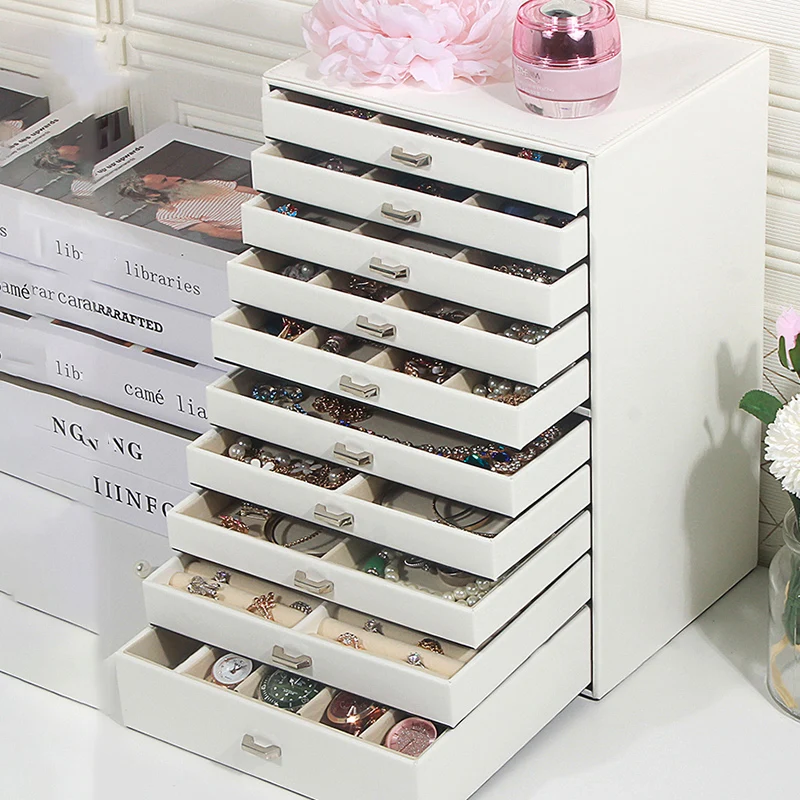 

10-layer Large-capacity Jewelry Storage Boxes Minimalist Modern Jewelry Necklace Earring Storage Box Multi-storage Storage Box