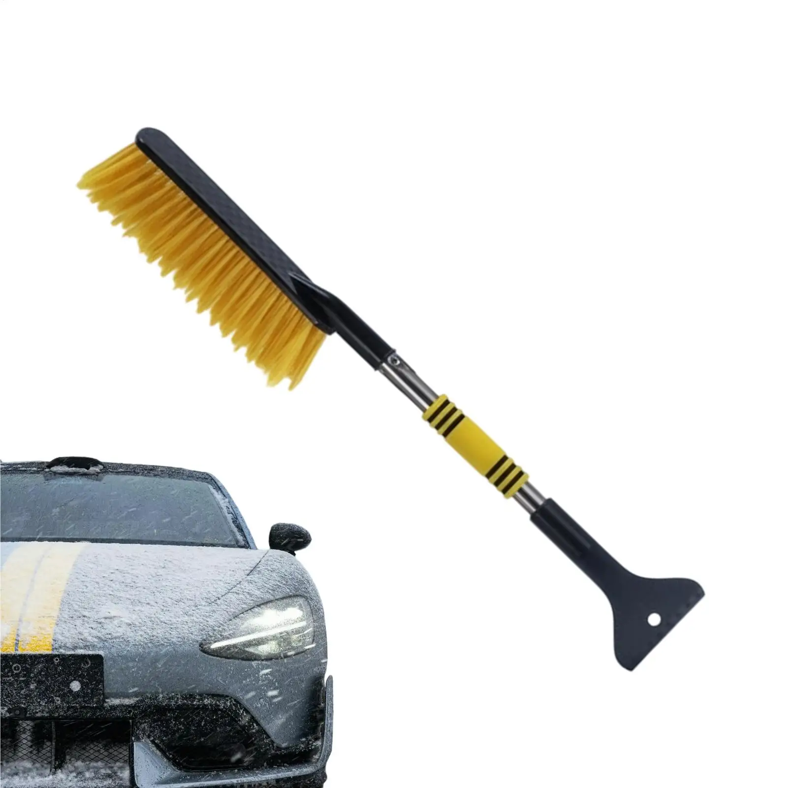 Car Snow Brush Extendable Winter Auto Cleaning Tool Automotive Snow Scraper For Drivers Adventure Seekers Travelers Trucks RVs