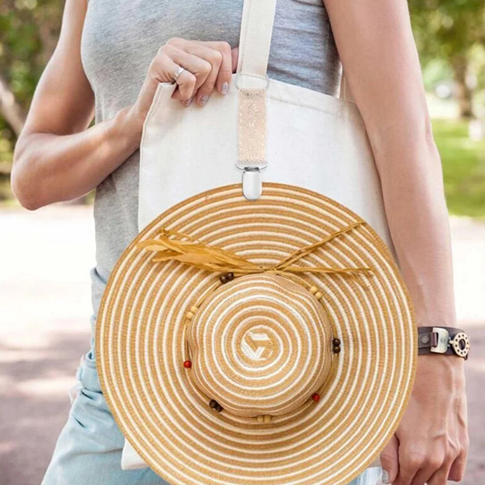 

2 Pcs Lace Hat Clip Traveling Elastic for Cap Sweater Multifunction Accessories Alloy Hands-free