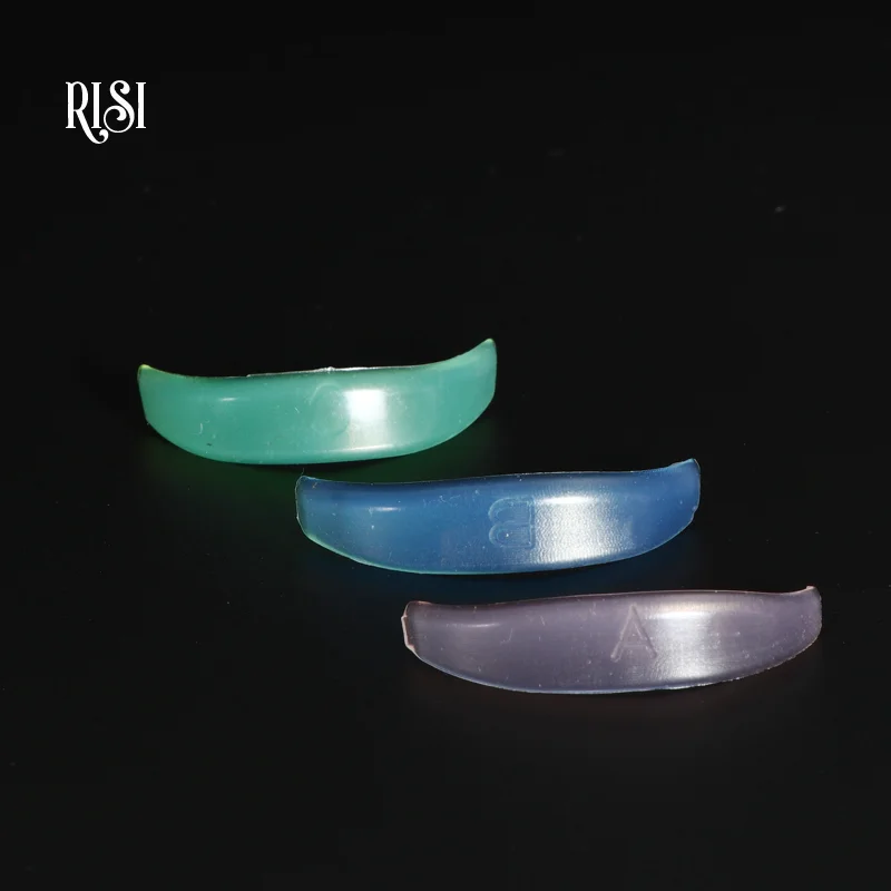 RISI 3 Pair Lower Lash Shield Silicone Eyelash Perm Rod Lower Eyelash Lifting Shield 3D Eyelashes Curler Rods Lash Perming Pad