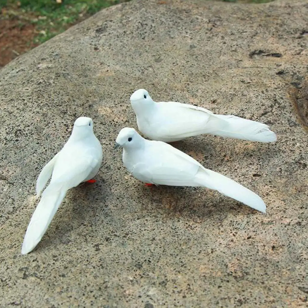 Handmade Birds Pigeon Dove Model Garden Patio Backyard Decor Statue Bauble