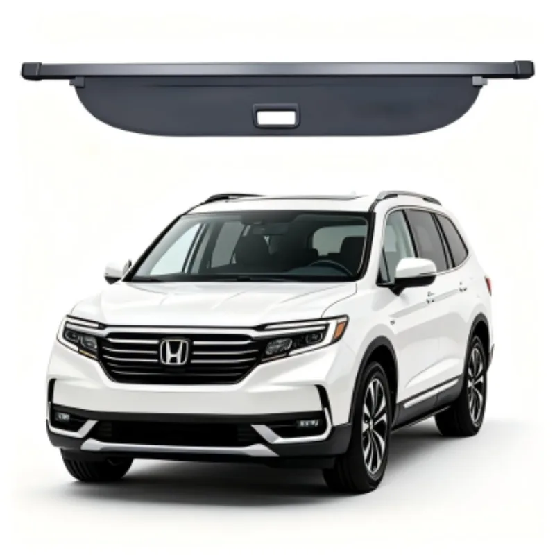 Cargo Cover Trunk Privacy Shade Rear Security Partition Anti-Theft Shield Retractable Organizer for Honda Pilot 2023-2024