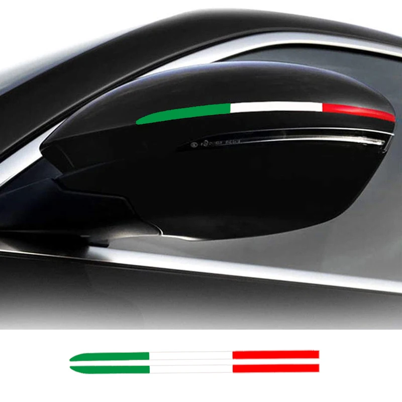 2X Car Rearview Mirror Sticker For Alfa Romeo Sportiva Giulia Giulietta 159 156 MITO Stelvio Fiat 500 Abarth 595 695 Punto TIPO view 2