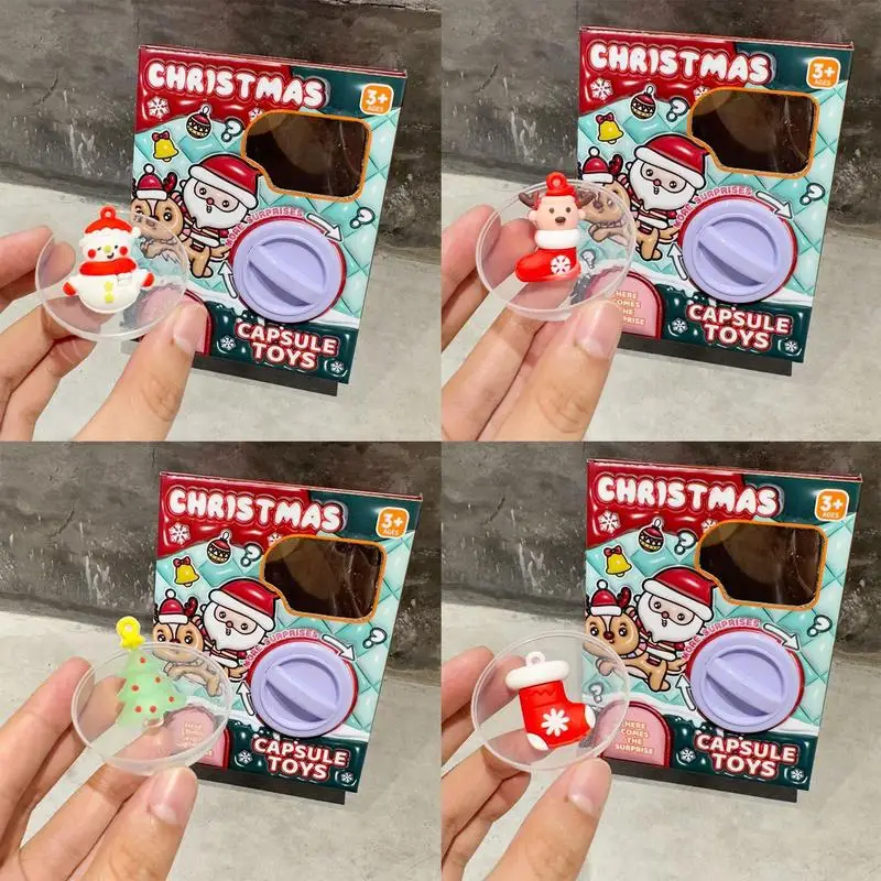 Christmas Gacha Machine Reusable Gacha Machine Safe Candy Dispenser With 6 Gashapon For Girls Boys Kids Children Friends