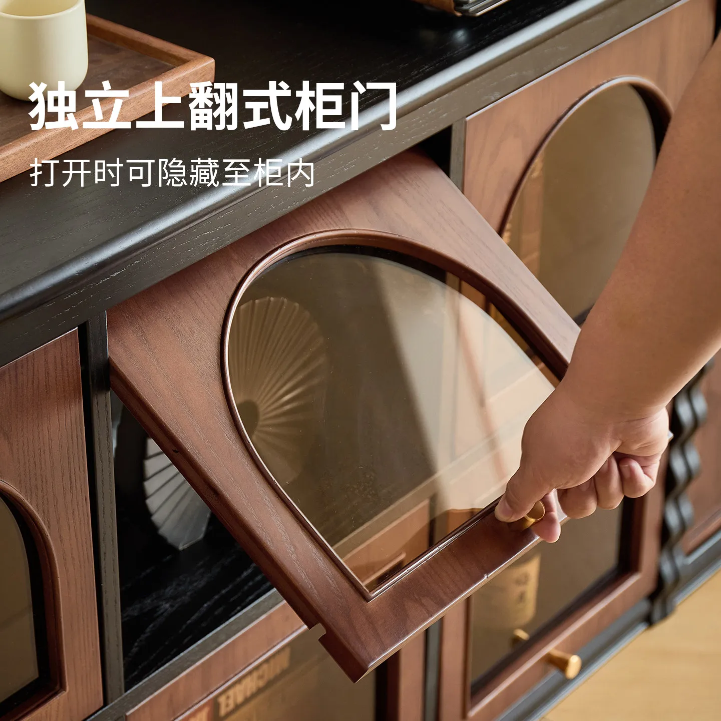 French skeleton line medieval solid wood floor-to-ceiling TV cabinet chess clever cabinet living room module