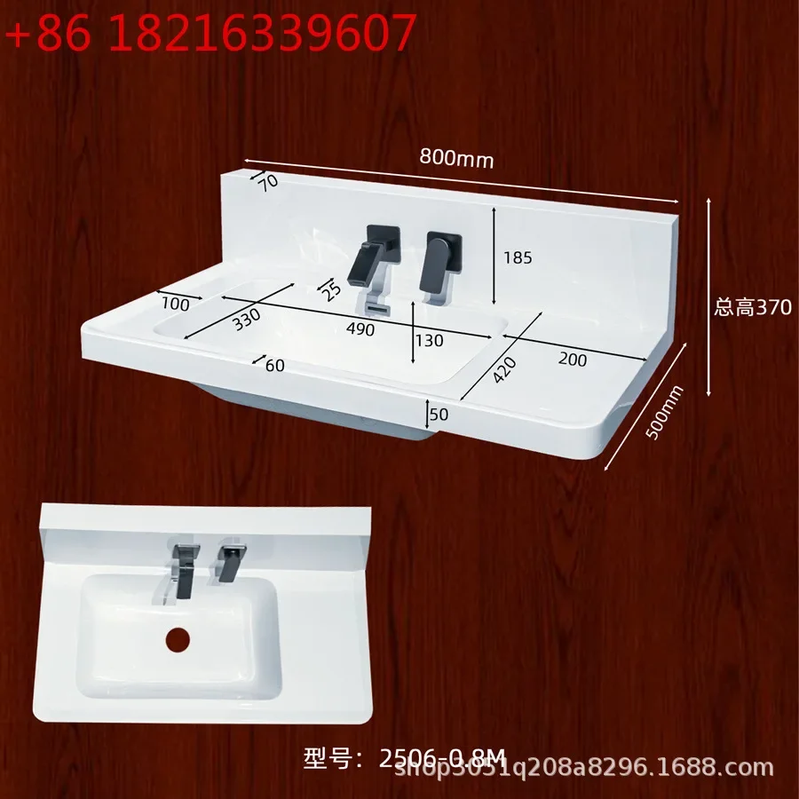 High temperature ceramic integrated basin large apartment countertop lengthened and widened wall discharge water right