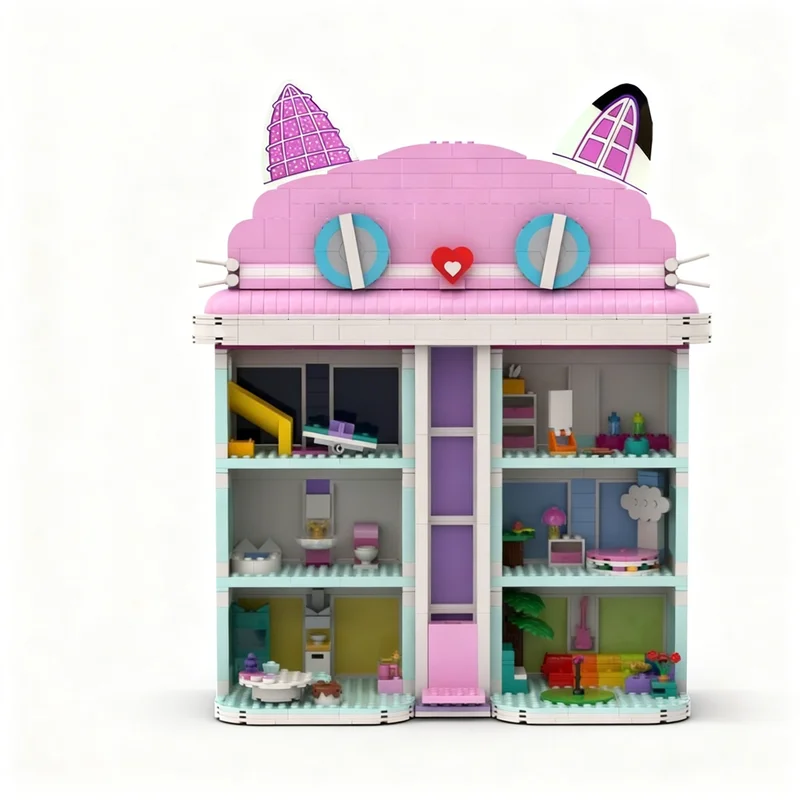 

984pcs MOC Expansion Cute House Cartoon Character Model Building Blocks Room Decor Tabletop Ornament Collection Gift For Adults
