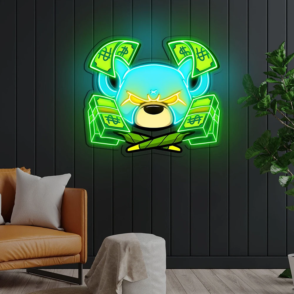 Rich Rat Led Neon Pop Art Sign Custom Cartoon Neon Light Perfect for Home Office Game Room Wall Art Decor Neon Light Signs