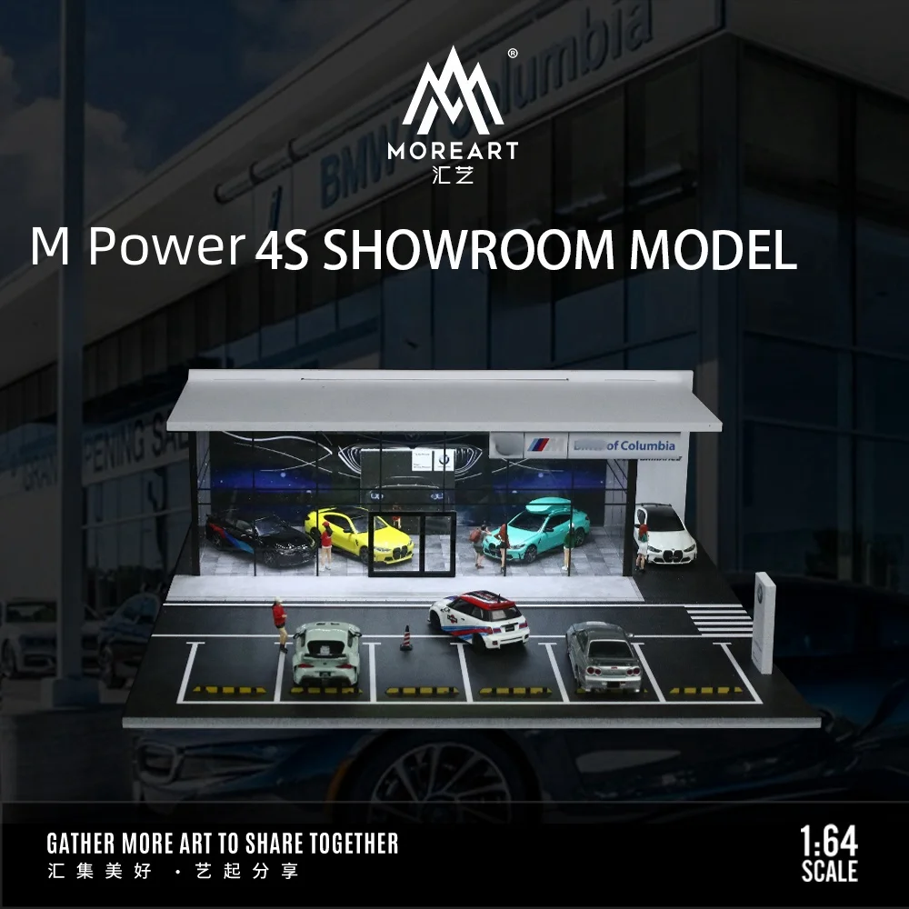 

TimeMicro&MoreArt 1:64 M Power theme assembled version of the car showroom lighting scene