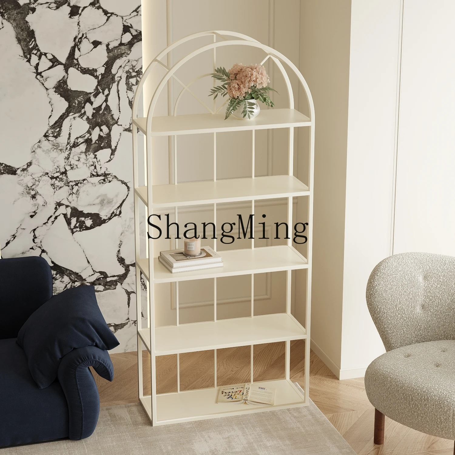 رف أرضي قديم CL، غرفة معيشة على الحائط للتخزين، رف تخزين عرض متعدد الطبقات للمنزل الحديث