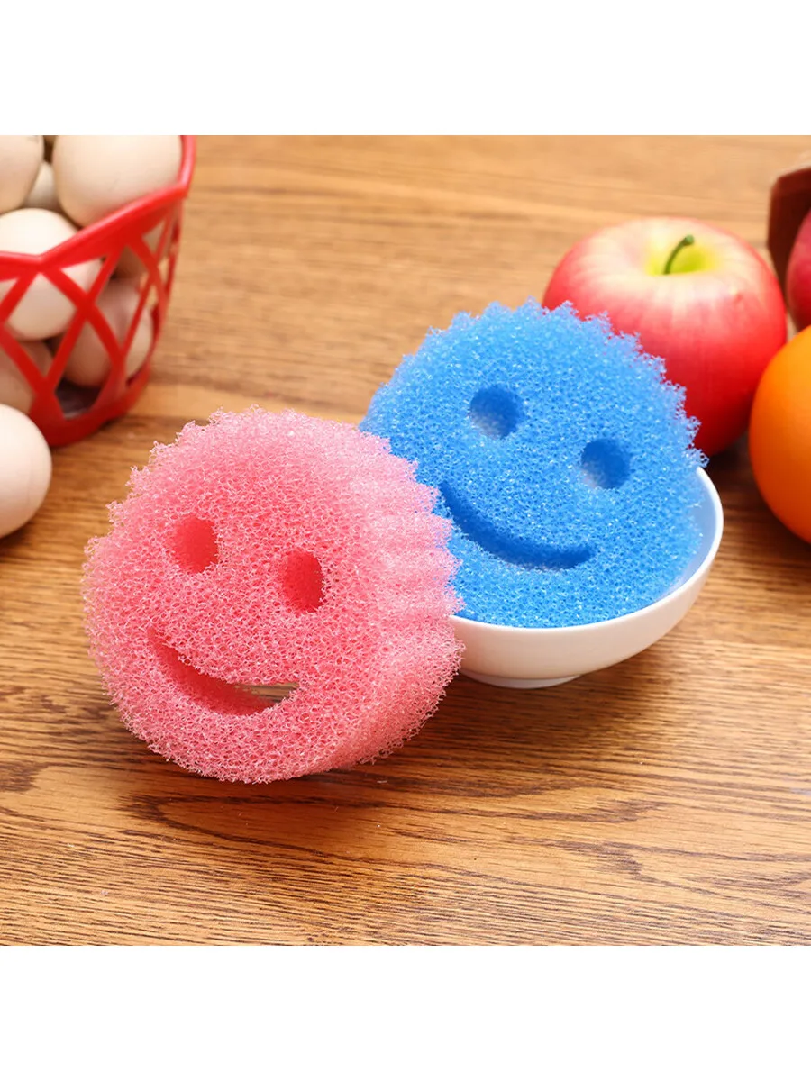 5pcs Smiling Face Magic Cleaning Wipe Kitchen cleaning tools dish washing brush For kitchen