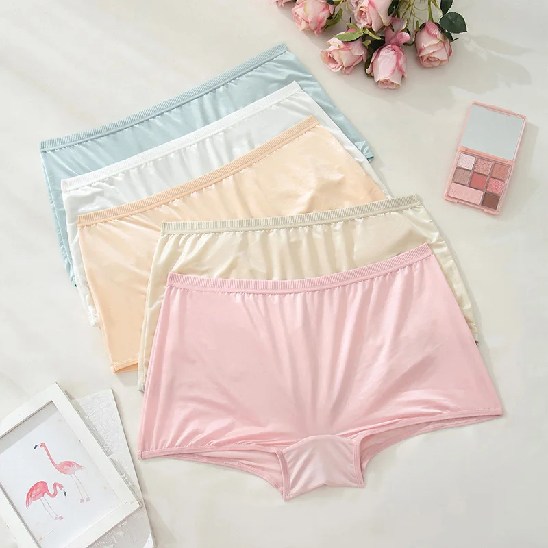 Women's Cotton Panties Sports Boxers Seamless Underwear Female Solid Color Briefs Trunk Lingerie Intimate Underpants