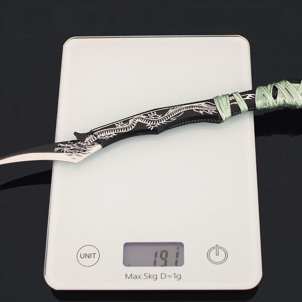 30CM Soul Land DouLuo Continent periféricos Qinglong oscuro cuchillo de talla arma totalmente de Metal modelo adornos coleccionables juguete para niño