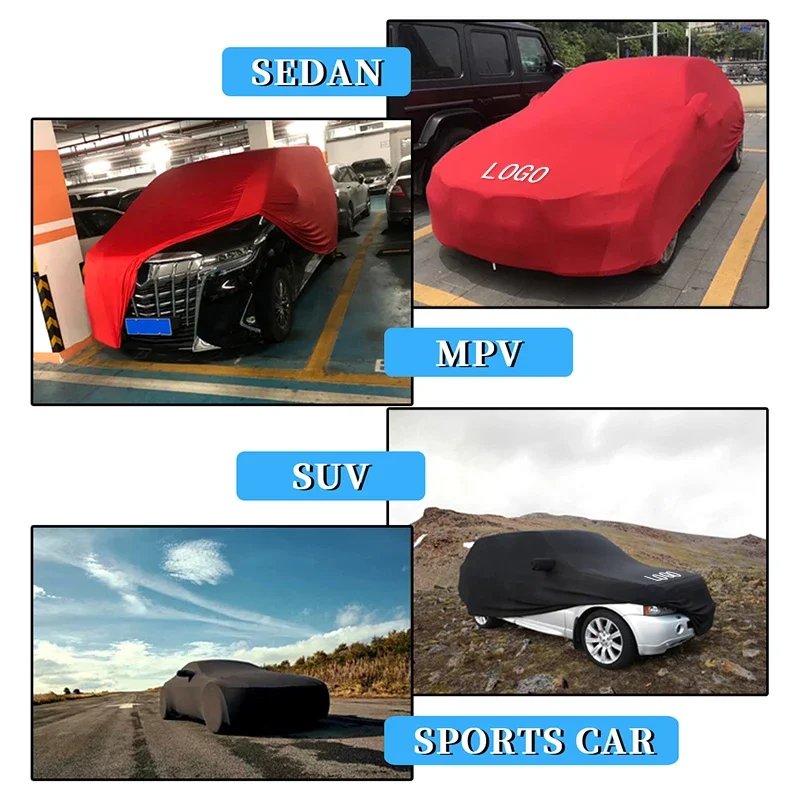 Univerzální připoutat se auto obal sunproof větruodolná prachotěsná škrábanec odolné UV ochrana pro sportovní auto kráter sedan SUV krása stylingový