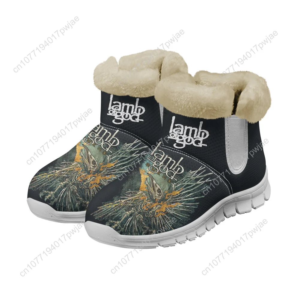 

Lamb of God Heavy Mental Band Snow Boots Mens Womens Teenager Shoes Keep Warm Lightweight Sports Custom Outdoor Ski Shoes