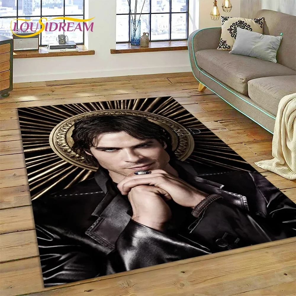 The Vampire Diaries Damon Salvatore Carpet Rug for Bedroom Living Room Home Sofa Decoration,Children Game Large Decor Floor Mat