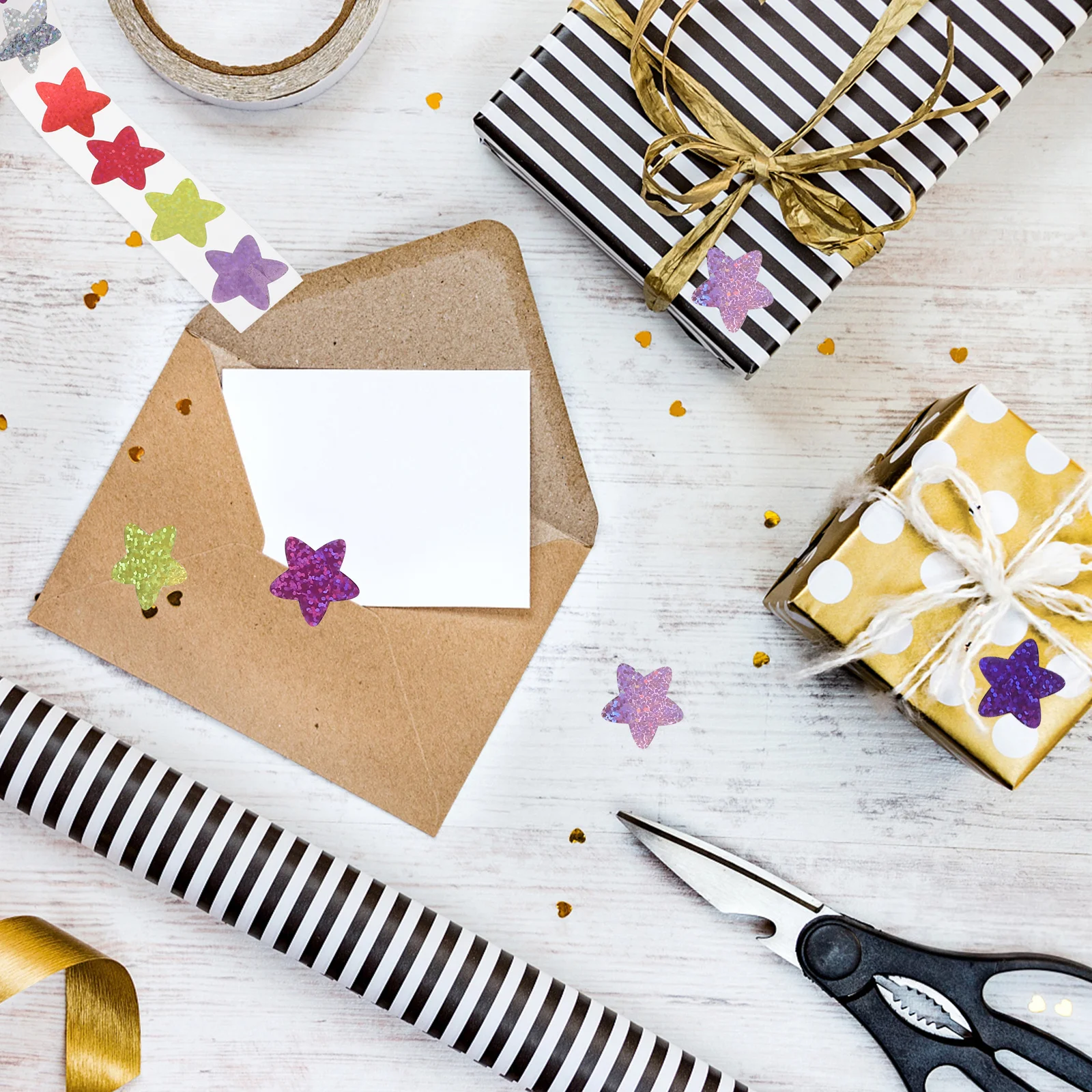 

4 Rolls Mini Star Stickers Self Adhesive Reward Stickers for Classroom Management DIY Scrapbooking Activities