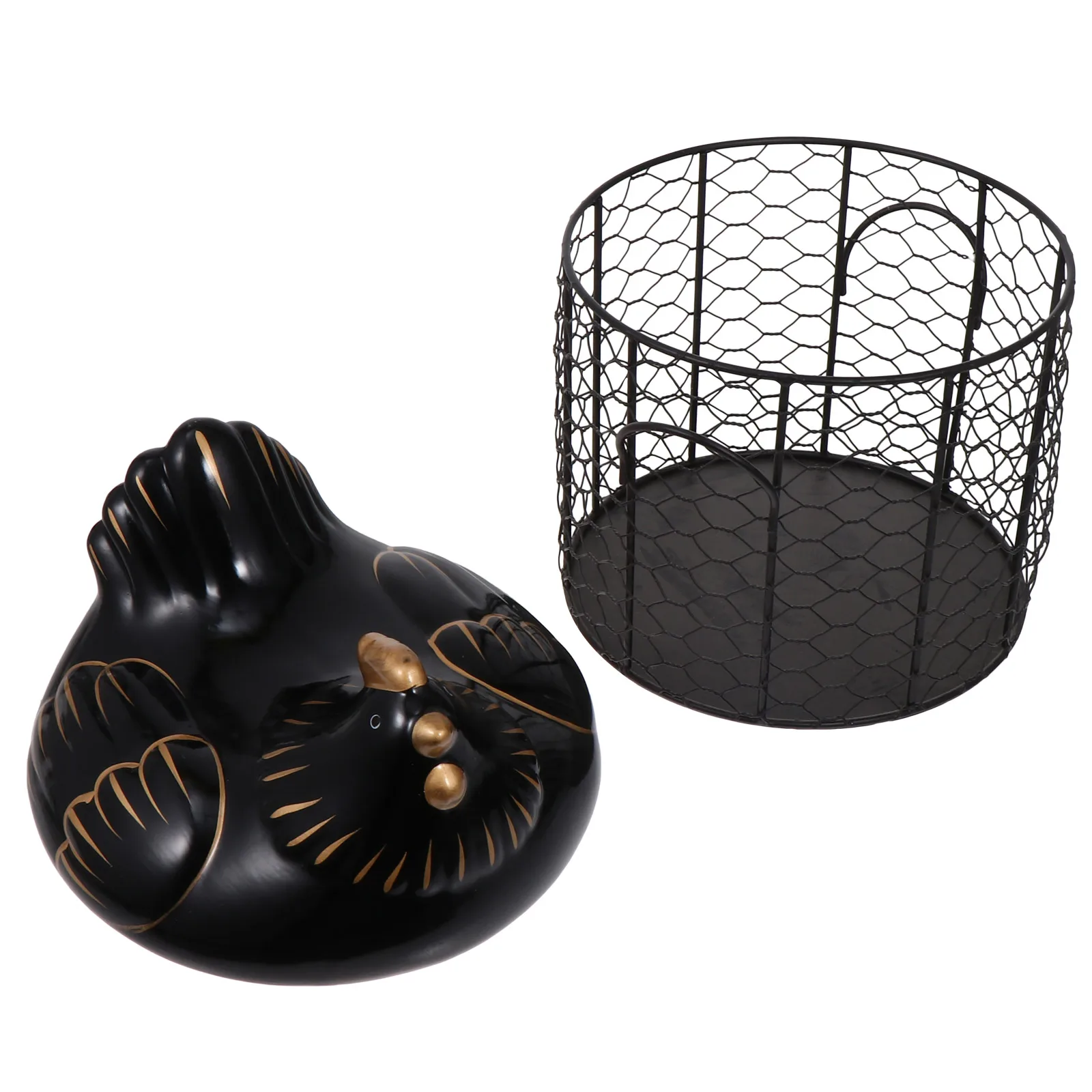 

Ceramic Covered Egg Basket Sage Storage Container Household Goods Creative Basket Fruit