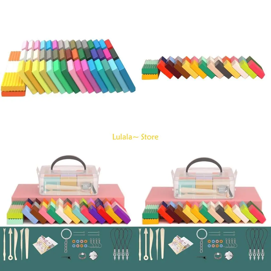 Y4QA Đồ Chơi Đất Sét Nhiều Màu Sắc Không Độc Hại Polymer Đất Sét Đồ Chơi NoSmell Dễ Dàng Làm Mẫu Cha Mẹ-Con Hoạt Động